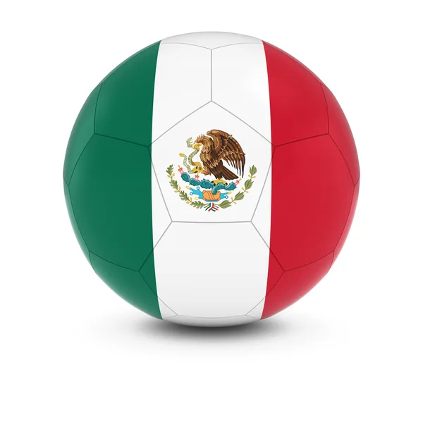Meksika futbol - futbol topu Meksika bayrağı — Stok fotoğraf