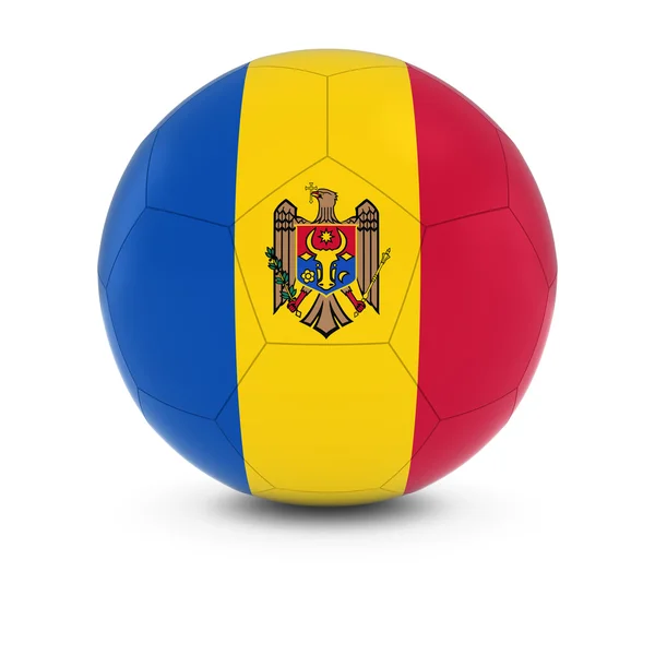 Moldova futbol - futbol topu Moldova bayrağı — Stok fotoğraf