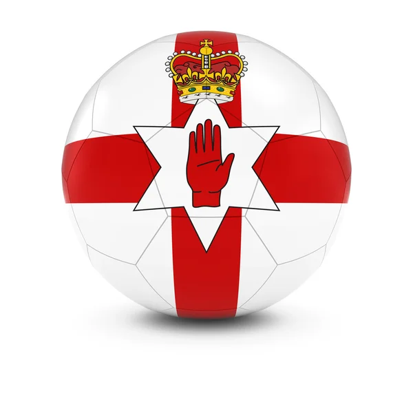 Severní Irsko fotbal - Severní irské vlajky na fotbalový míč — Stock fotografie