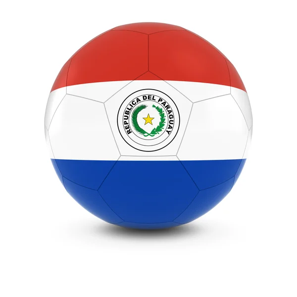 Paraguay fotboll - Paraguays flagga på fotboll — Stockfoto
