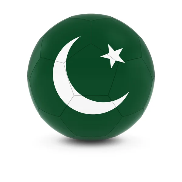Pákistán fotbal - pákistánské vlajky na fotbalový míč — Stock fotografie