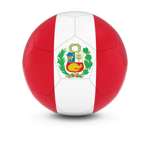 Piłka nożna Peru - peruwiańskiej flagi na piłka nożna — Zdjęcie stockowe