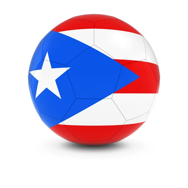 Puerto Rico Football - Bandera puertorriqueña en balón de fútbol —  Fotos de Stock