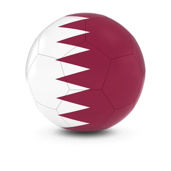 Qatar Futebol - Qatari Bandeira na bola de futebol — Fotografia de Stock