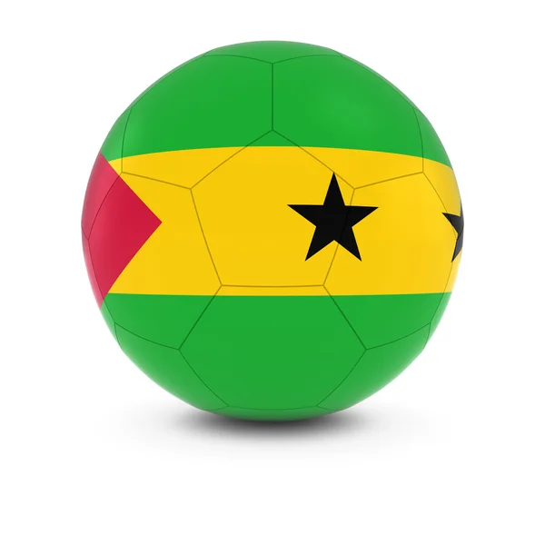 São Tomé e Príncipe Futebol - Bandeira de São Tomé e Príncipe em Bola de Futebol — Fotografia de Stock