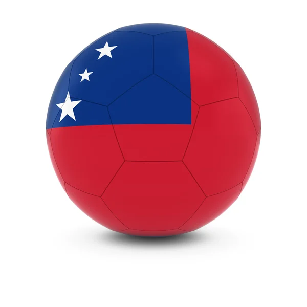 Samoa Futebol - Bandeira da Samoa na Bola de Futebol — Fotografia de Stock