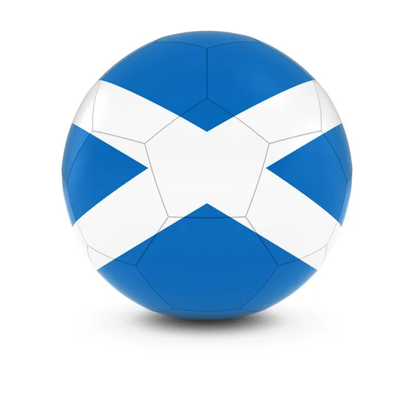 Шотландский футбол - шотландский флаг на футбольном мяче — стоковое фото