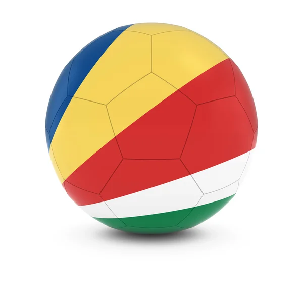 Futebol das Seychelles - Bandeira da Seychellois na bola de futebol — Fotografia de Stock