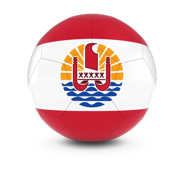 Taiti Football - Bandeira do Taiti na Bola de Futebol — Fotografia de Stock