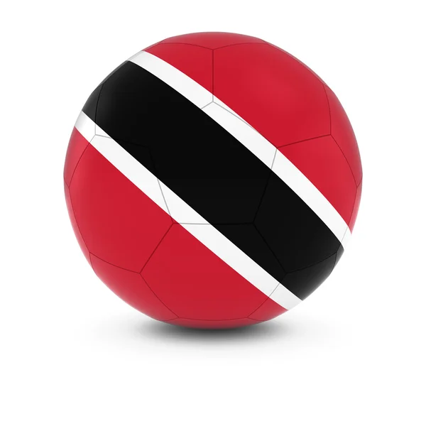 Trinidad e Tobago Calcio - Bandiera Trinidad e Tobago sul Pallone da Calcio — Foto Stock