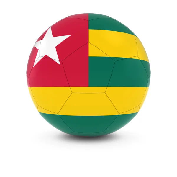 Togo Futebol - Bandeira togolesa na bola de futebol — Fotografia de Stock