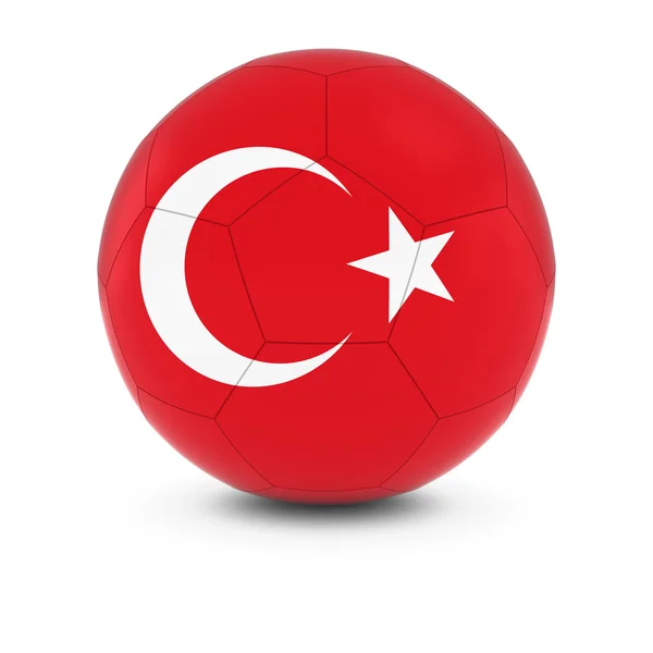 トルコ サッカー - サッカー ボールのトルコのフラグ — ストック写真