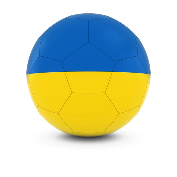 Oekraïne voetbal - Oekraïense vlag op voetbal — Stockfoto