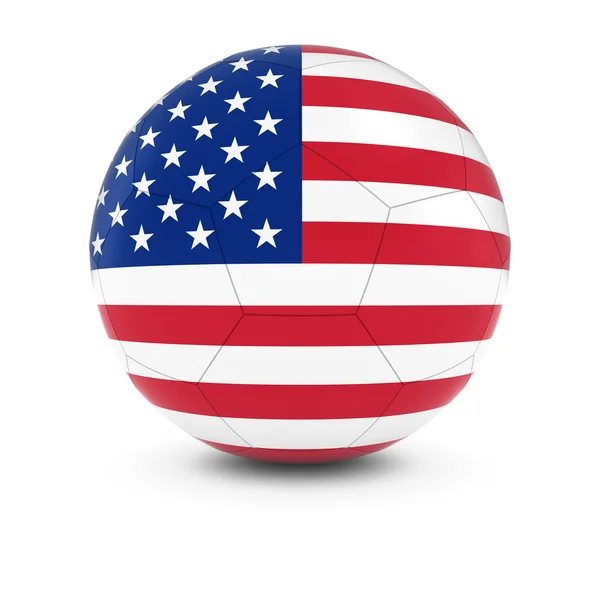 Estados Unidos de Fútbol - Bandera Americana en la pelota de fútbol —  Fotos de Stock