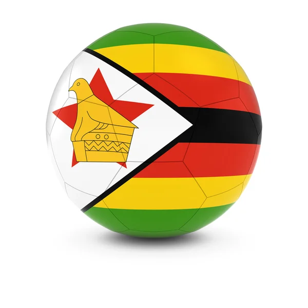 Zimbábue Futebol Bandeira do Zimbábue na bola de futebol — Fotografia de Stock