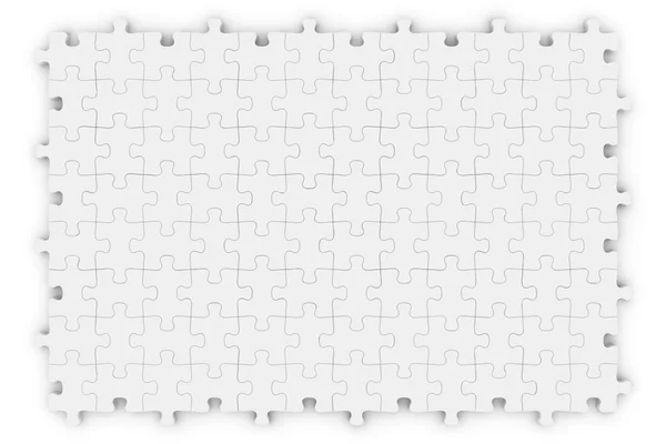 Blank White Jigsaw Puzzle Isolado em Branco — Fotografia de Stock