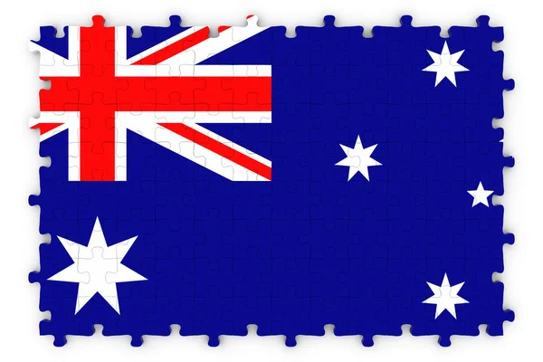 オーストラリア国旗ジグソー パズル - オーストラリアの国旗パズルに分離ホワイト — ストック写真