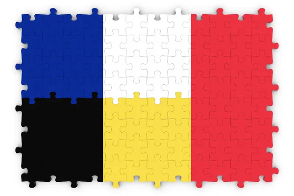 Franse en Belgische betrekkingen Concept Image - vlaggen van Frankrijk en België Jigsaw puzzel — Stockfoto
