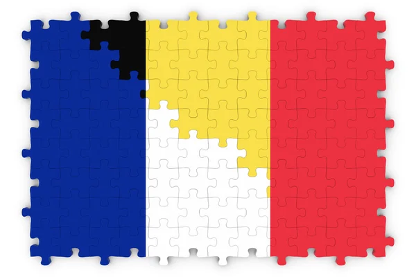 法国和比利时的关系概念图像-法国和比利时拼图游戏的国旗 — 图库照片