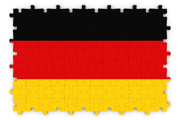 Bandeira alemã puzzle - Bandeira da Alemanha Puzzle Isolado em Branco — Fotografia de Stock