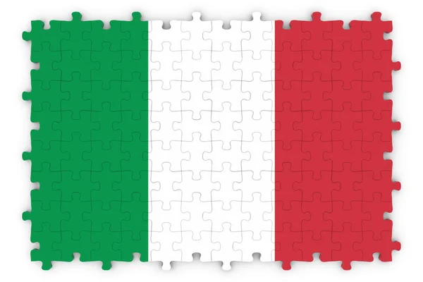 Італійський прапор головоломки - прапор Італії головоломки ізольовані на білий — стокове фото