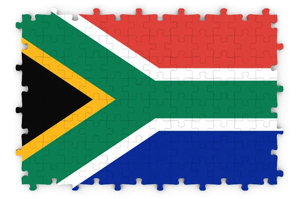 南非国旗拼图游戏-南非国旗益智孤立在白色 — 图库照片