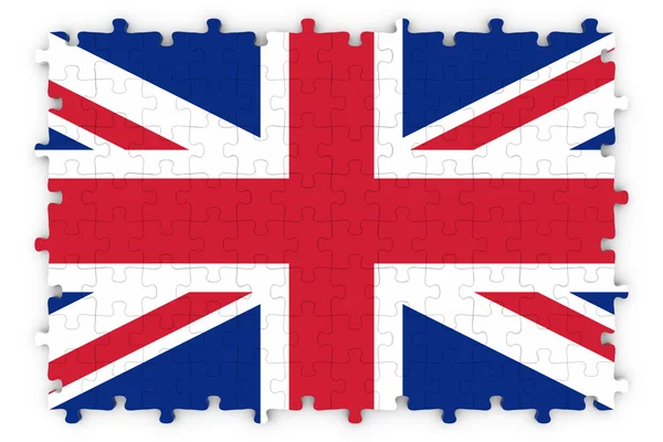 Rompecabezas de la bandera británica - Bandera del Reino Unido Puzzle aislado en blanco —  Fotos de Stock