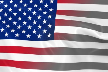 Ulusal Düşüş Kavramı - Amerika Birleşik Devletleri Bayrağı Siyah ve Beyaz içine Fading