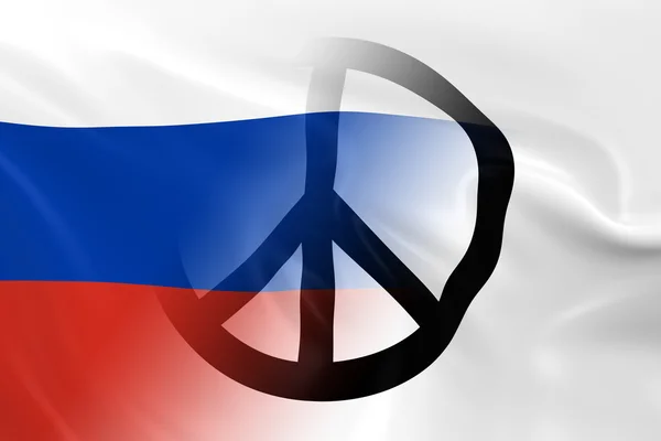 Мир у Росії концепція-російський прапор накладний на білий прапор світу — стокове фото