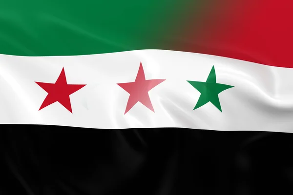 Syrian Crisis Concept Image - Flags of the Syrian Opposition and Syrian Government Fading Together — Stock Photo, Image