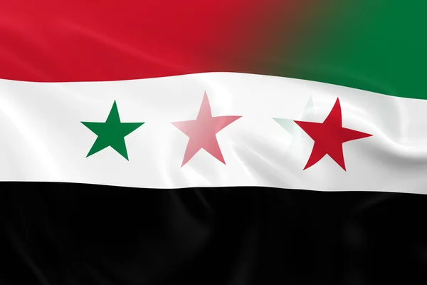 Syrian Crisis Concept Image - Flags of the Syrian Government and Syrian Opposition Fading Together — Stock Photo, Image