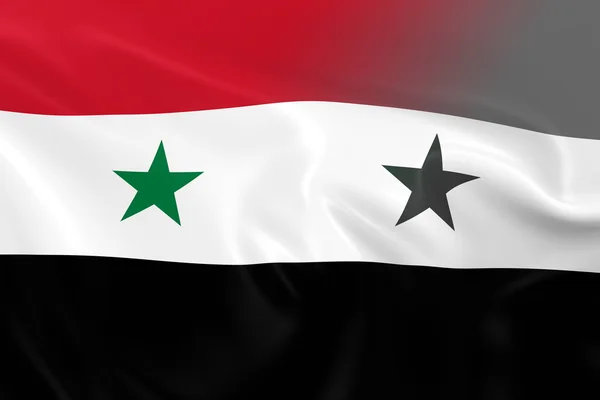 Зображення сирійської кризи-3D-візуалізація прапора Сирії, що вицвітання в масштаб сірого — стокове фото