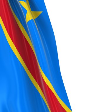 Bayrak Dr Kongo - 3d Render Kongolu bayrak bol dökümlü beyaz arka plan üzerinde asılı