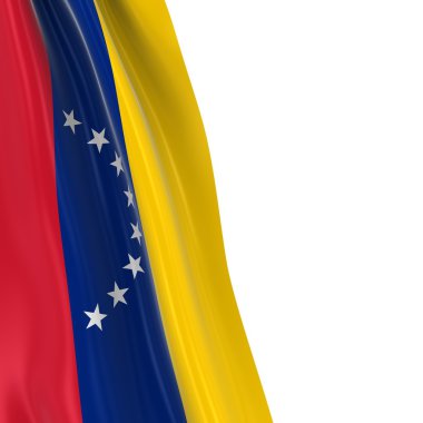 Venezuela - Venezuela bayrak bol dökümlü beyaz arka plan üzerinde 3d Render bayrağı asılı