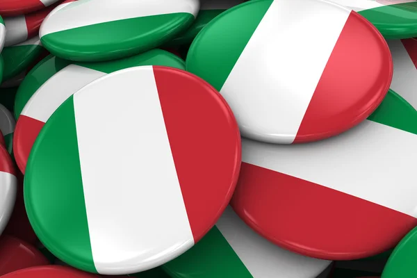 Значки с итальянским флагом - Флаг Италии Наложенные друг на друга кнопки — стоковое фото