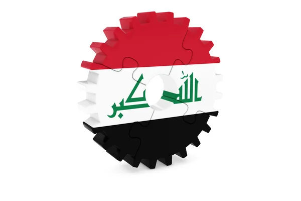 Egyptian Industry Concept - Flag of Egypt 3D Cog Wheel Puzzle Illustration — Stock Photo, Image