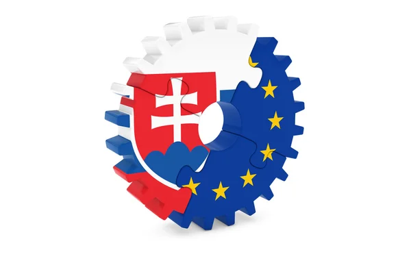 Concepto de cooperación eslovaca y europea Ilustración 3D —  Fotos de Stock