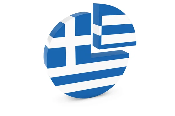 Grafico a torta della bandiera greca - Grafico del quarto di bandiera greca Illustrazione 3D — Foto Stock
