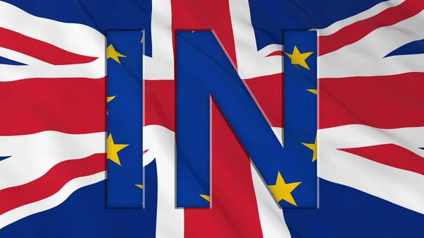 Brexit - La Grande-Bretagne dans l'Union européenne - Illustration 3D avec drapeaux — Photo