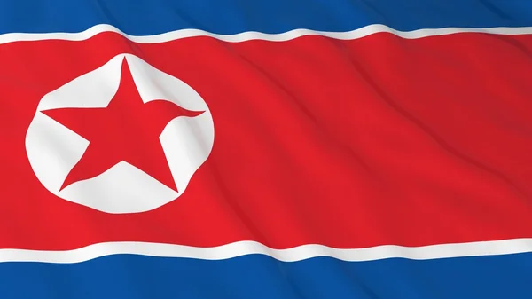 Noord-Koreaanse vlag HD achtergrond-vlag van Noord-Korea 3D illustratie — Stockfoto