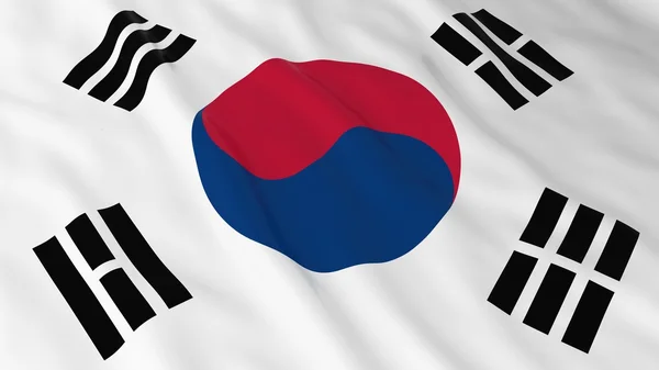 Bandeira sul-coreana Fundo HD Bandeira da Coreia do Sul Ilustração 3D — Fotografia de Stock