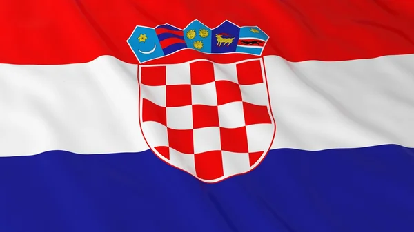 克罗地亚的旗子的克罗地亚国旗高清背景-3d 图 — 图库照片