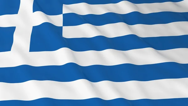 Bandiera greca HD sfondo - Bandiera della Grecia 3D Illustrazione — Foto Stock