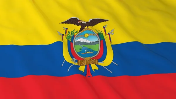 Bandeira equatoriana Fundo HD - Bandeira do Equador Ilustração 3D — Fotografia de Stock