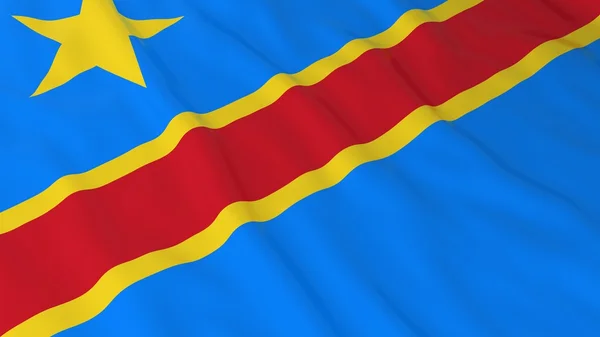 Congolese vlag Hd achtergrond - vlag van de Democratische Republiek Congo 3d illustratie — Stockfoto