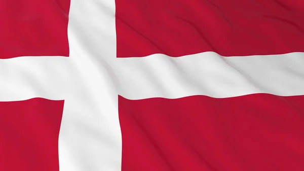 Dánská vlajka Hd pozadí - vlajka Dánska 3d ilustrace — Stock fotografie