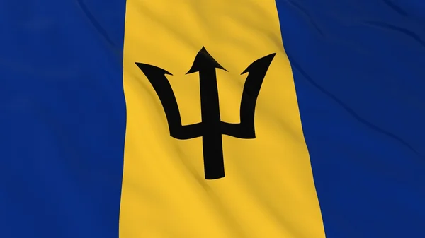 Bandeira Barbadiana Fundo HD - Bandeira de Barbados Ilustração 3D — Fotografia de Stock