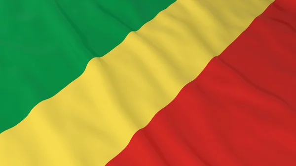 Bandeira congolesa Fundo HD - Bandeira do Congo Ilustração 3D — Fotografia de Stock