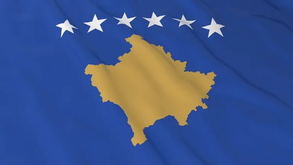 Kosovan Flag HD Background - Flag of Kosovo 3D Illustration — Stock Photo, Image