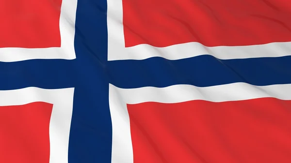 Bandeira norueguesa de fundo HD Bandeira da Noruega Ilustração 3D — Fotografia de Stock